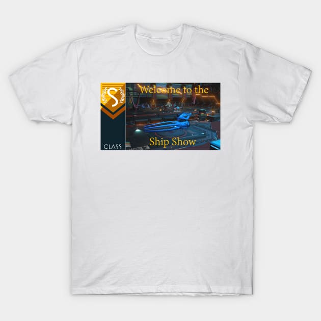 No mans sky themed welcome to the ship show blue squid T-Shirt by atadrawing